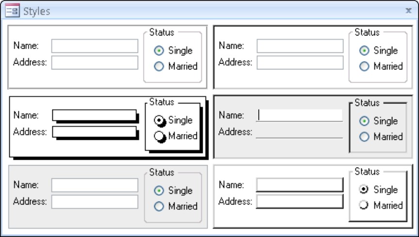 You can decide on any interface style that you like for your application. However, after you decide on a style, use it consistently.